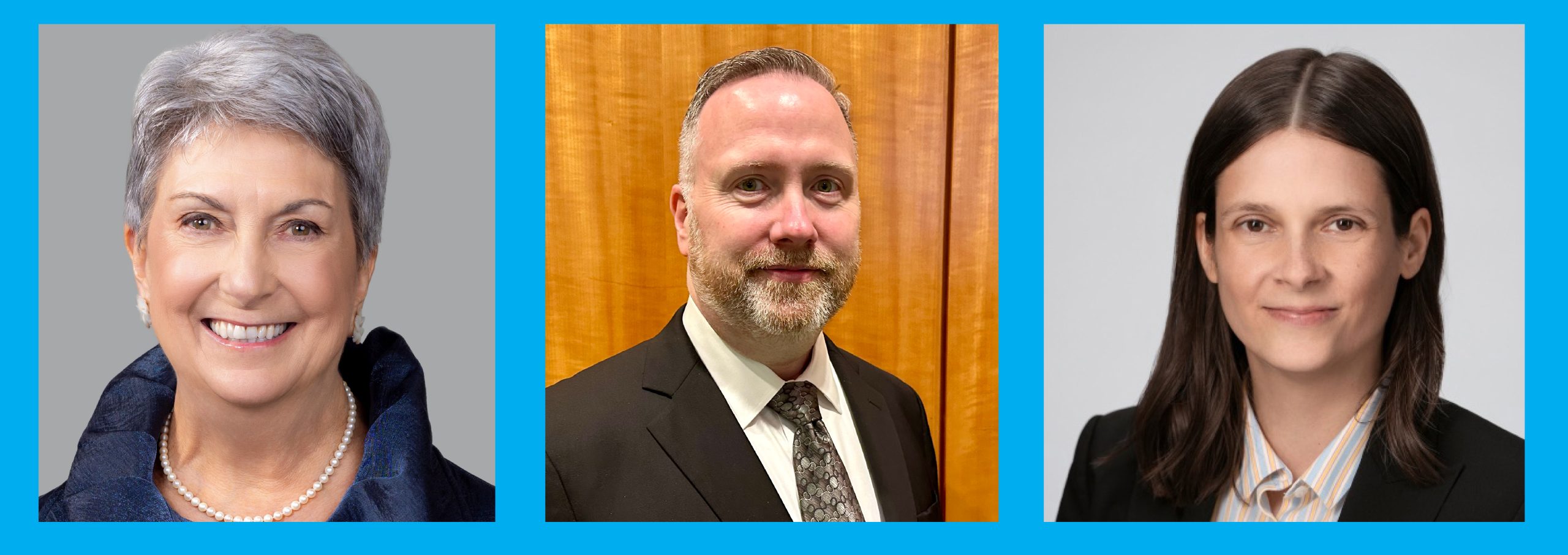 2026 Privacy Week speakers Sallie Ann Keller, Michael Hawes, and Alexandra Wood headshots on blue background